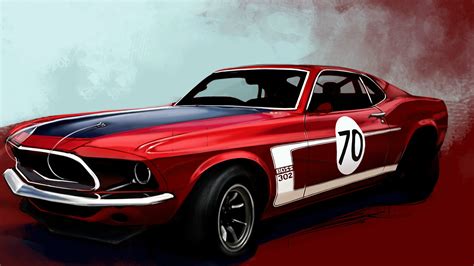 Free Download Ford Mustang Boss 302 Classic Muscle Car Wallpaper Hd