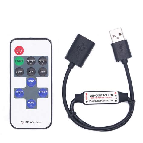 Dc5 24v 11 Keys Mini Usb Rf Wireless Dimmer Remote Control Led