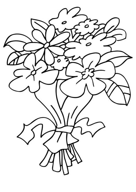 Mazzo di lysianthus e verde dedorativo. Disegno da colorare mazzo di fiori - Disegni Da Colorare E ...