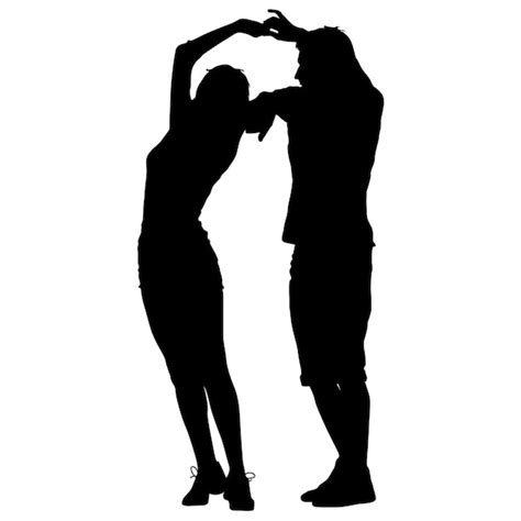 Premium Vector Black Silhouettes Dancing On White Background Vector