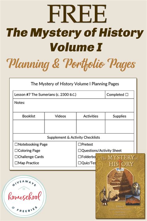 Free The Mystery Of History Volume I Planning And Portfolio Pages