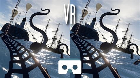 Virtual Reality Roller Coaster Scary Vr Video With Sea Kraken Youtube
