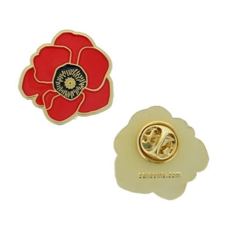Red Remembrance Poppy Lapel Pin Geoswag