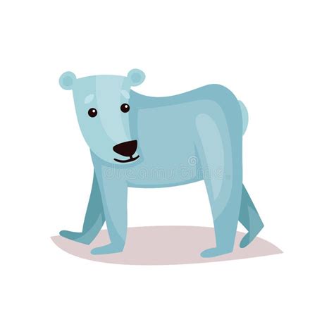 Cute Polar Bear Cub Cartoon Vector Illustration Stock Vector