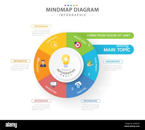 Infographic Template For Business 6 Steps Modern Mindmap Diagram With