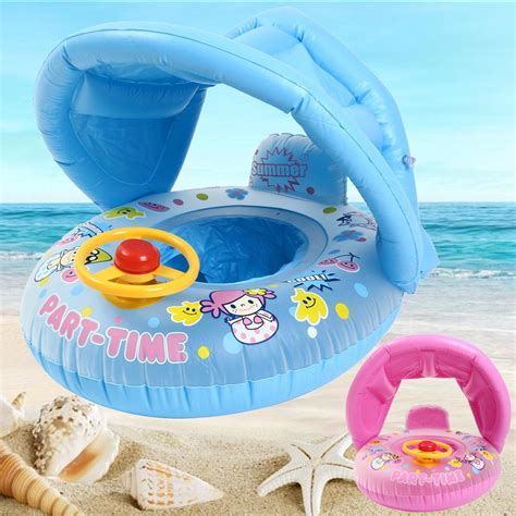 Swim Ring Car Sunshade Inflatable Baby Float Seat Boat Pool Water For