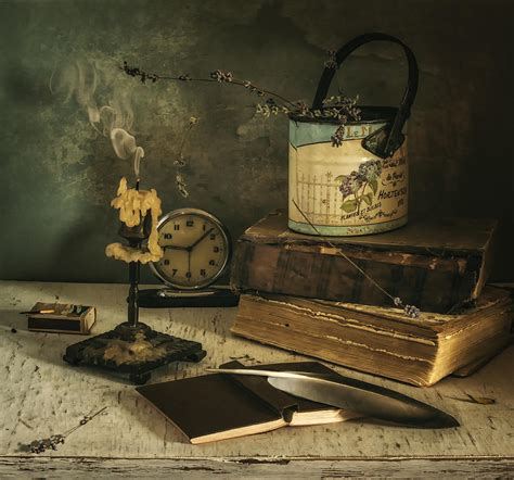 Still Life With Books Vintage Photograph By Mykhailo Sherman Pixels