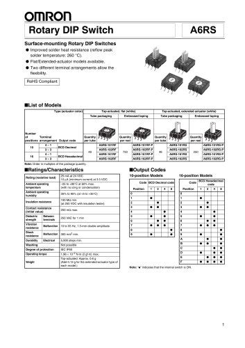 Microswitch Product Brochure Omron Electrical Components Pdf