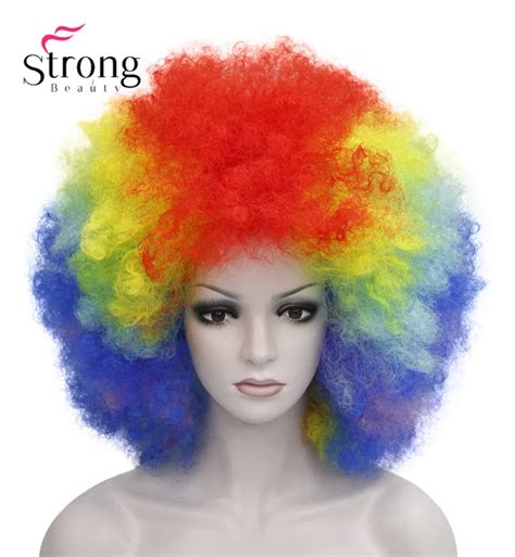 Afro Jumbo Festival Fans Wig Clown Costume Halloween Dress Up Party