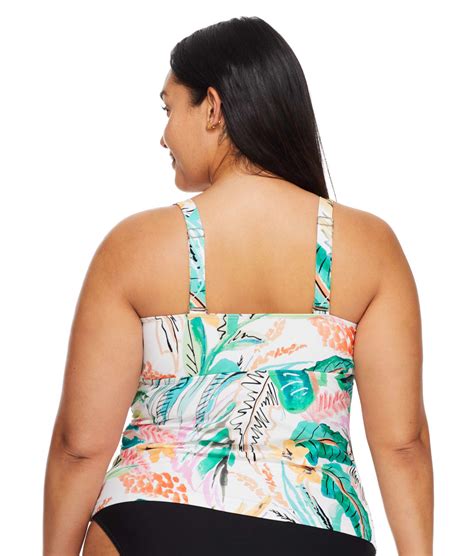 Birdsong Plus Size Lanai Shirred Underwire Tankini Top And Reviews Bare