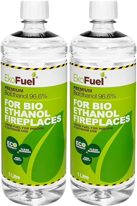 Ekofuel 2 Litre Premium Bioethanol Fuel Bio Ethanol Liquid Fuel For