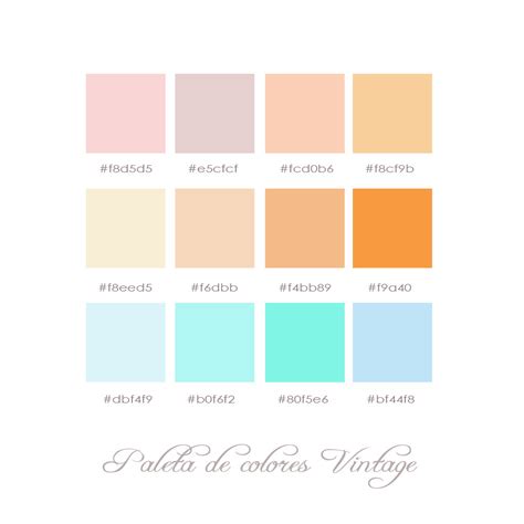 Paleta De Colores Vintage Pastel Color Schemes Pastel Colour Palette