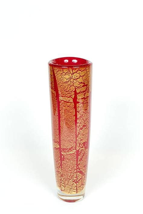 Vibrant Red Murano Glass Vase