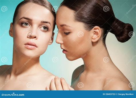 Sensual Beauty Portrait Of Two Women Stock Image Image Of Adult