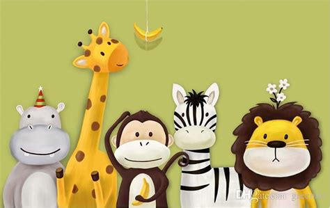 Cartoon 3d Wallpaper Forest Zoo Wall Murals Personalized