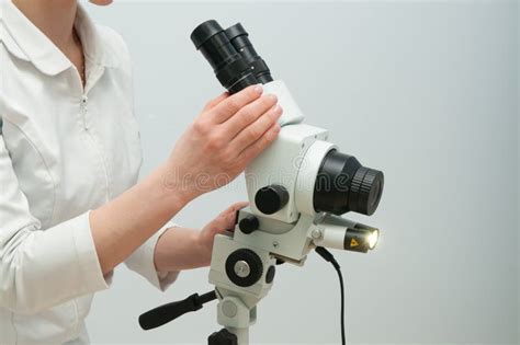 Woman Gynecologist Working With Colposcope Stock Photo Image Of Examine Gynecology