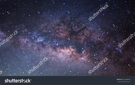 Panorama Milky Way Long Exposure Photograph Stock Photo
