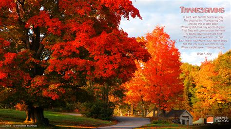 Thanksgiving Day Prayer Lord Brian King Autumn Colors Red Trees Holiday