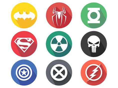 Superhero Icon Set Icon Hero Ai Set Flat Free Icons Avengers