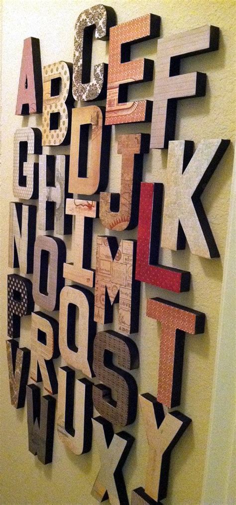 Each letter template is in black outline with grey shades on the sides of the letters so when you print them on colored papers, it adds a darker shade to the paper they make great alphabet wall art for nurseries and kids rooms as well as cool desk top or bookshelf decoration. Alphabet Wall Letters ABC Home Decor by BeeCreative2 on ...