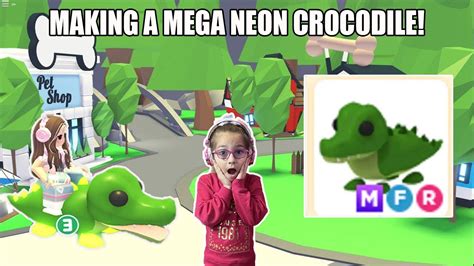 Making A Mega Neon Crocodile In Adopt Me Roblox Youtube