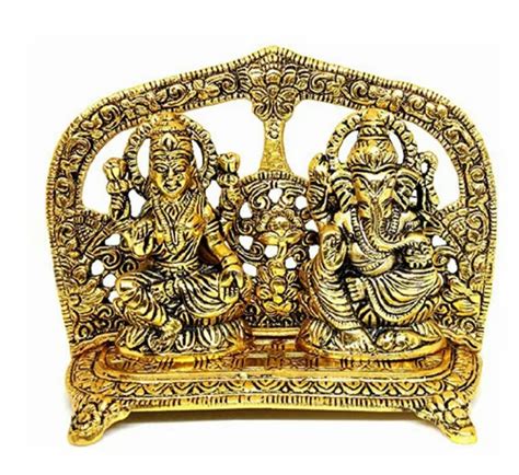 Metal Gold Plated Laxmi Ganesh On Chowki For Diwali Gift Home At Rs