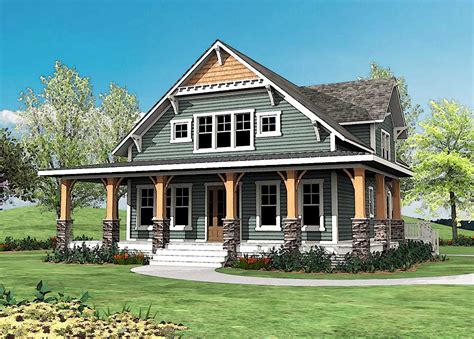 As seen on tv products. Craftsman with Wrap-Around Porch - 500015VV | Architectural Designs - House Plans