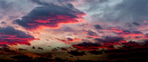 Download Wallpaper 2560x1080 Clouds Sunset Sky Pink Dual Wide 1080p