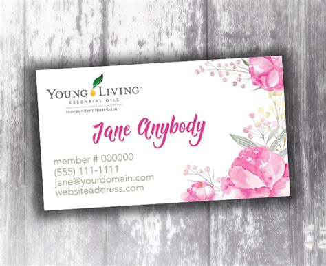 Business Cards Oily Cards Young Living Business Cards