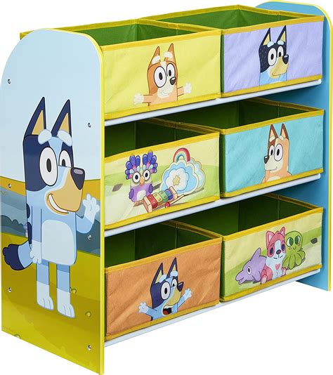 Bluey Kids Toy Storage Unit With 6 Fabric Boxes Australia Ubuy
