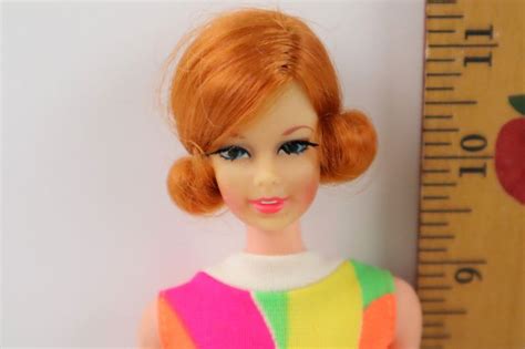 Barbie VINTAGE Redhead SHORT FLIP TNT STACEY Doll In Swimsuit 1966