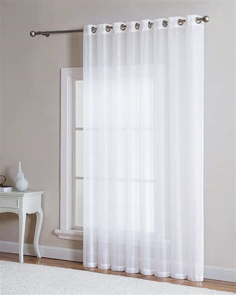 Linenzone Sheer White Patio Door Curtains Extra Wide Curtains For