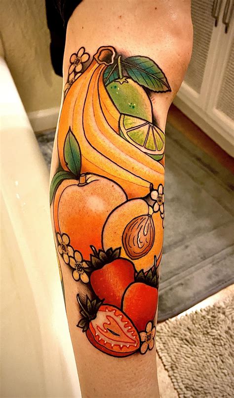 My Fresh Fruit Done By Tyler At State Of Grace Tattoo San Jose Ca R