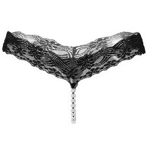 Tureclos Tureclos Women Pearl G String Sexy Lace Design Lingerie