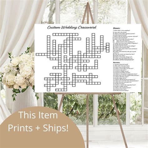 Wedding Crossword Puzzle Free Crossword Puzzles Printable