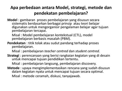 Perbedaan Model Pembelajaran Dan Strategi Pembelajaran Seputar Model