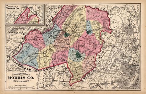 Topographical Map Of Morris Co New Jersey Art Source International