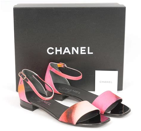 Lot Chanel Printed Pink Shoes Patent Heels Sz 38