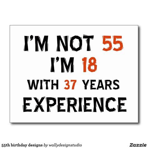 55th Birthday Designs Postcard 55th Birthday Party Ideas 75th Birthday Ts 90th Birthday