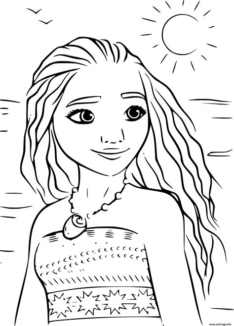 Coloriage Vaiana Moana La Legende Du Bout Du Monde Dessin Princesse Disney Imprimer