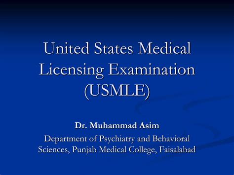 PPT United States Medical Licensing Examination USMLE PowerPoint