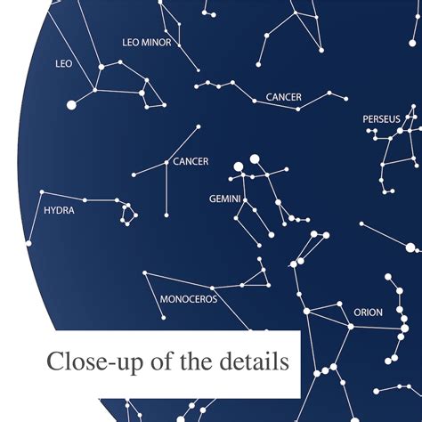 Northern Hemisphere Star Chart Constellations Map Print Wall Etsy