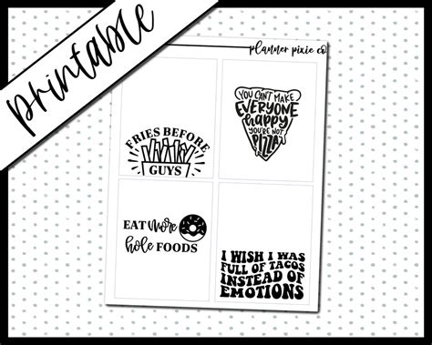Foil Ready Printable Stickers Overlays Digital Planner Etsy
