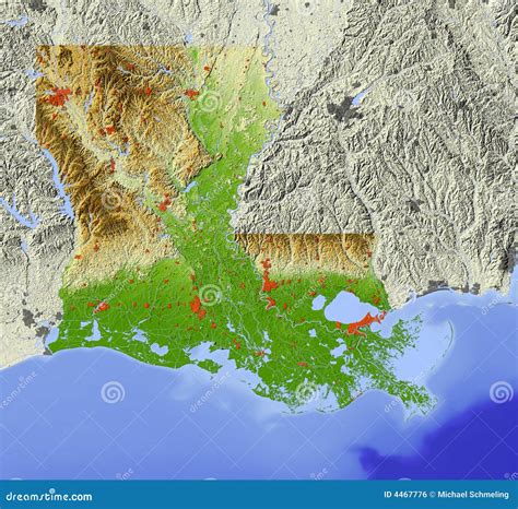 Louisiana Relief Map Royalty Free Stock Image Image 4467776