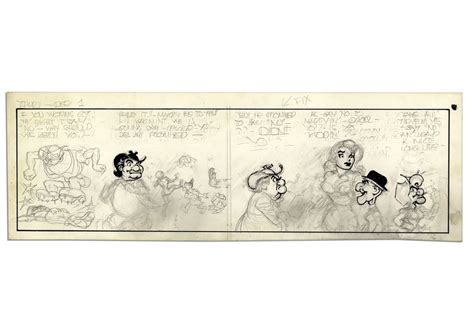 Al Capp Lil Abner Unfinished Hand Drawn Comic Strip Featuring