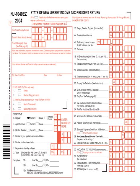 Nj Income Tax Resident Return Form Fill Out And Sign Printable Pdf