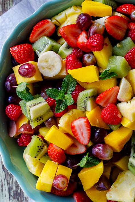 Summer Fruit Salad With Lime Mint Dressing Simply Delicious