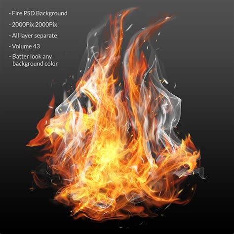 Fire Flames Effect Layer Premium Psd File