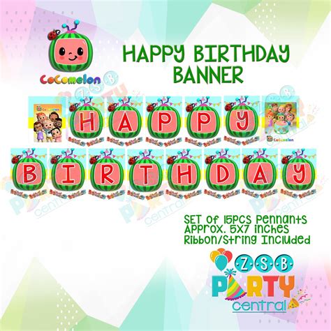 Free Printable Cocomelon Birthday Banner Cocomelon Party Printable