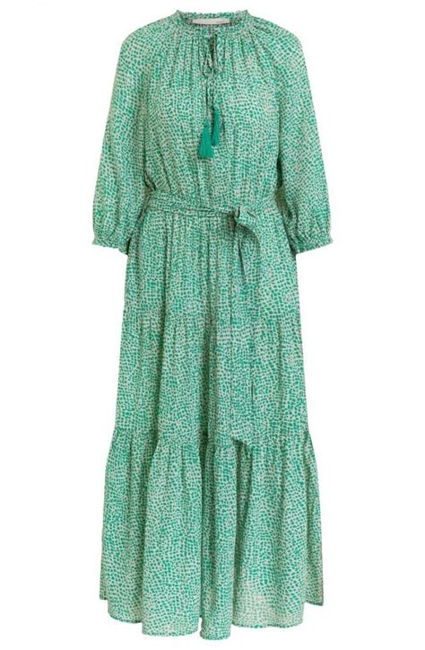 Oui Green Bold Print Tiered Dress Dresses From Shirt Sleeves Uk